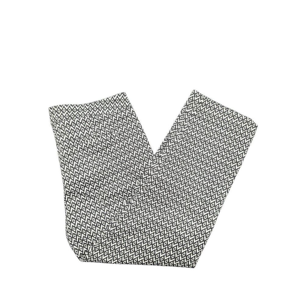 Audrey & Celine Mid Rise Black & White Geometric Print Cropped Stretch Pants Siz